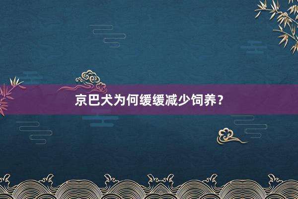 京巴犬为何缓缓减少饲养?